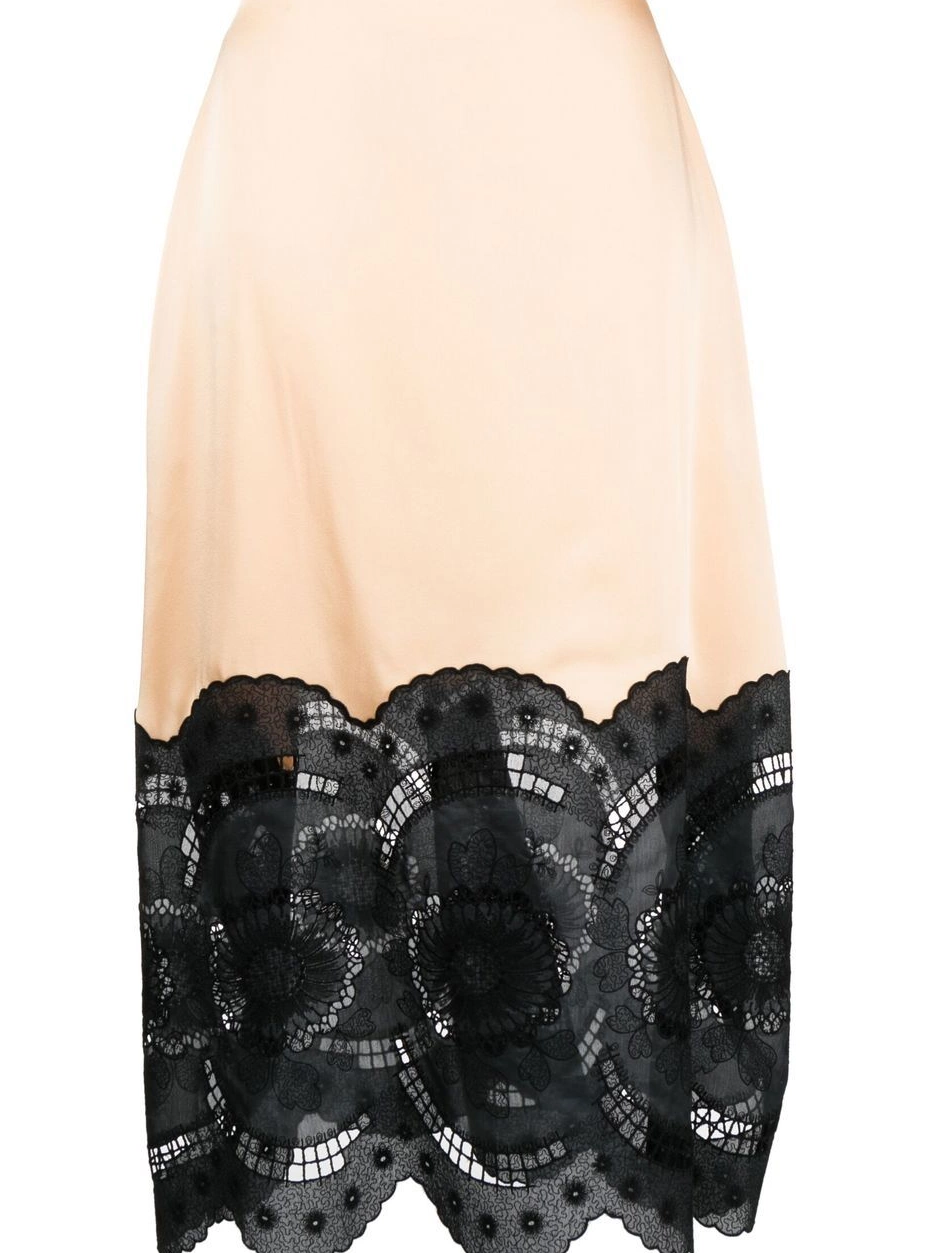Affordable cotton-linen Women skirt McCartney Stella broderie-anglais midi 0729